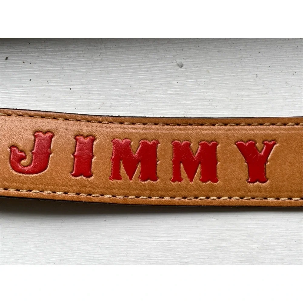 Vintage Western Leather tooled  belt horseshoe USA Dollar Coin  Buckle Sz 32